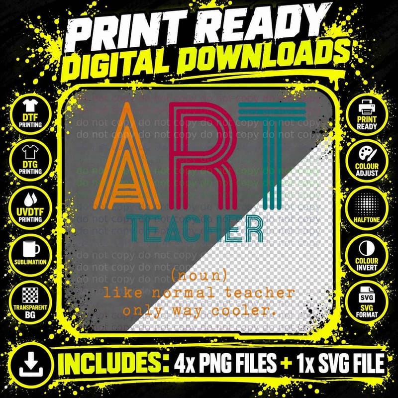 Art Teacher Painting Artist Portrait Painting Painter Png SVG Digital Bundle
