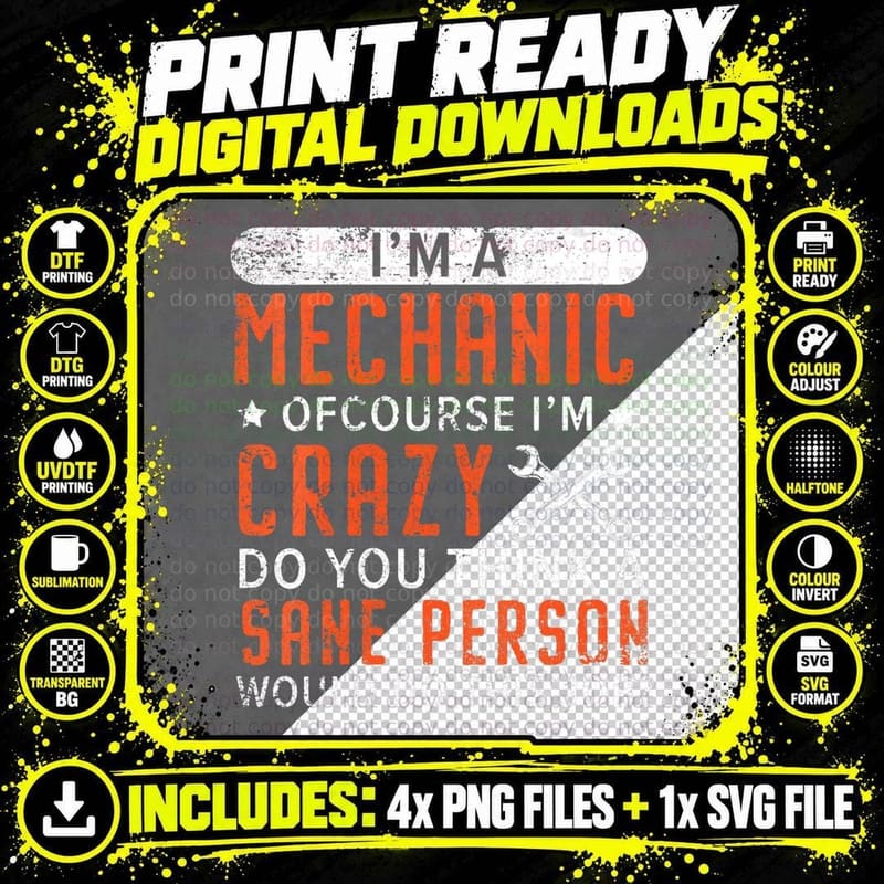Automotive Engine Transmission Diesel Mechanic Auto Png SVG Digital Bundle
