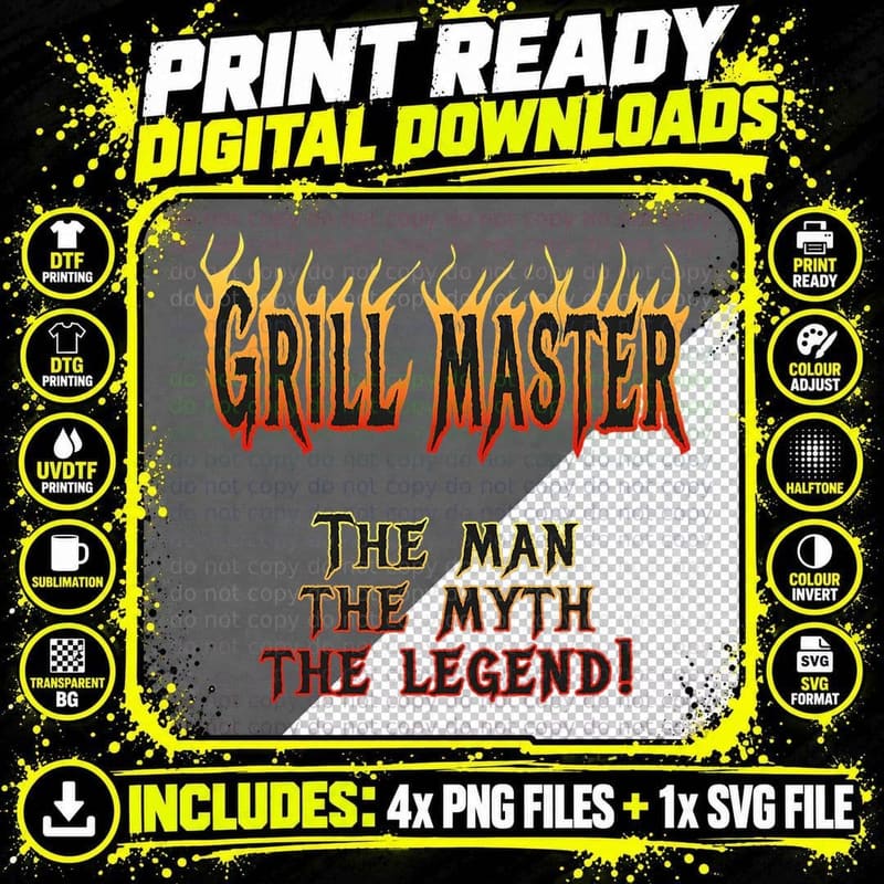 BBQ Grill Masters & Meat Smokers Barbecue Chef T-Shirt Png SVG Digital Bundle