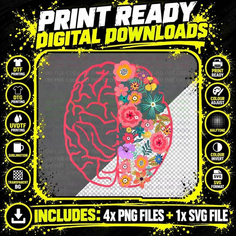 BRAIN Anatomy FUNNY NURSE Nursing School Student Png SVG Digital Bundle