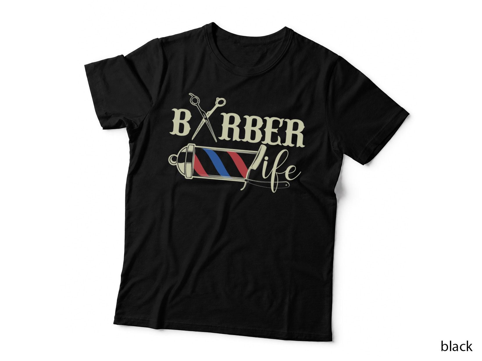 Barber Life Pole Scissors Blade Vintage Shop Gift for Him T-Shirt