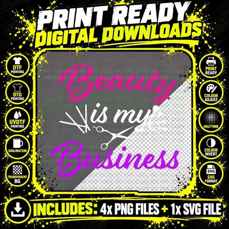 Beauty Business Hairstylist Hairdresser Cosmetologist Png SVG Digital Bundle