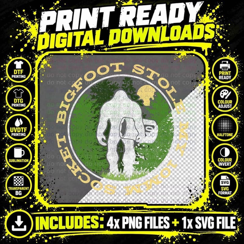 Bigfoot Auto Mechanic Evolution Bigfoot Stole My 10mm Png SVG Digital Bundle