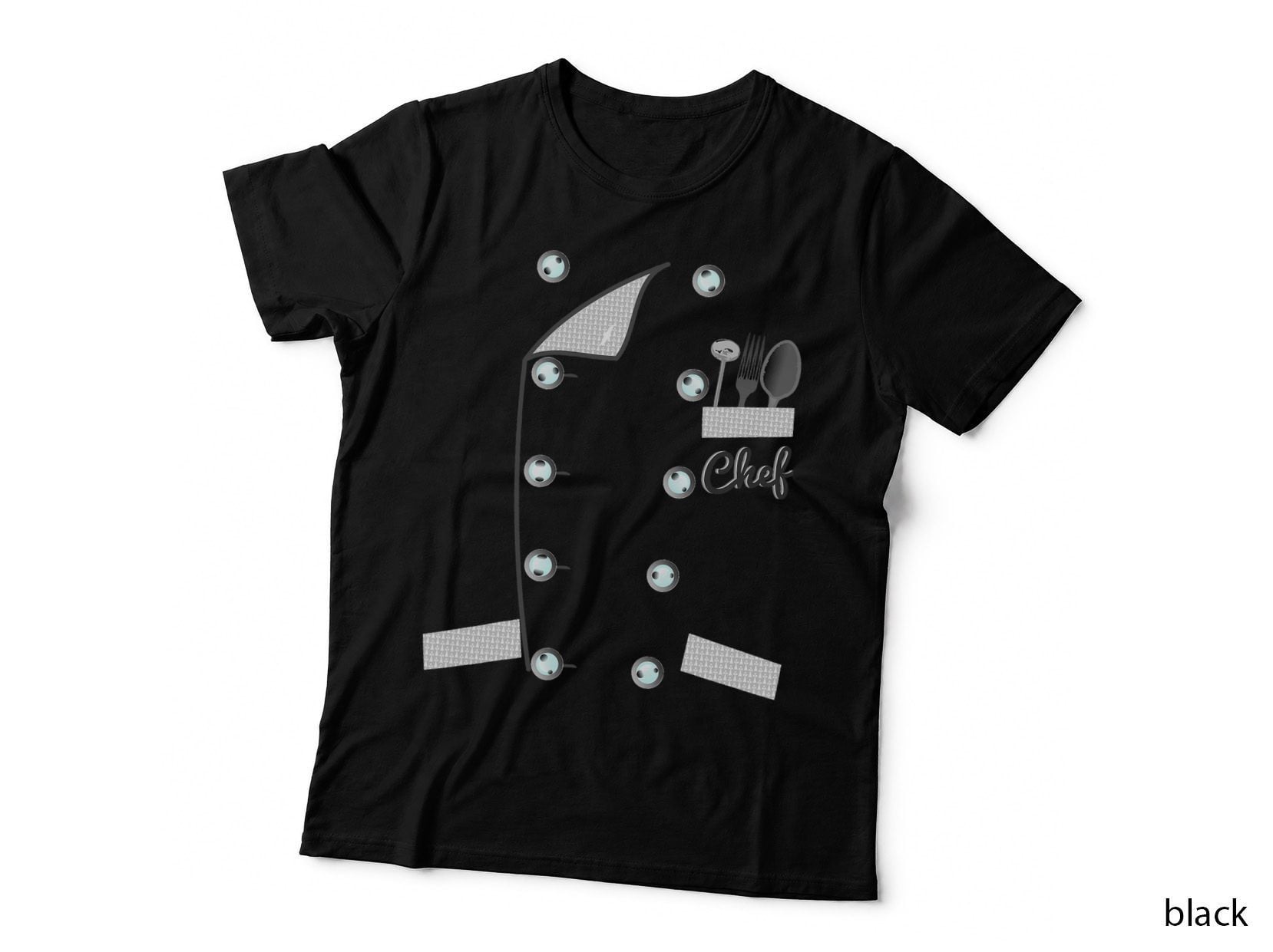 Chef Tshirt Uniform Jacket Faux Funny Cook Shirt for Cooking