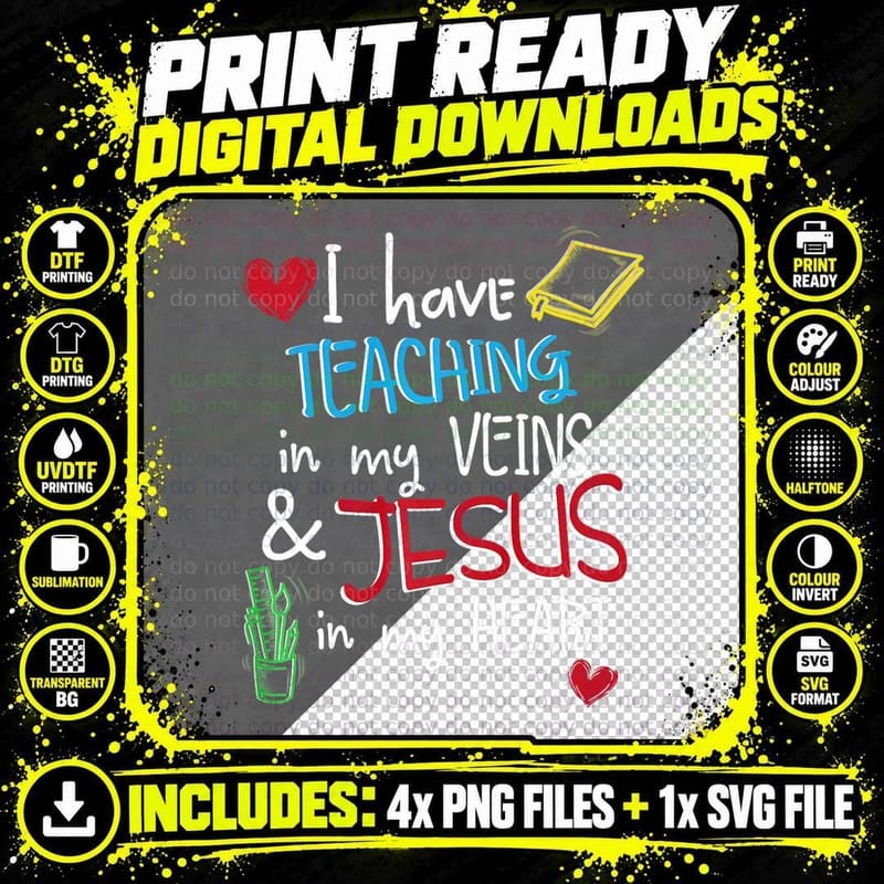 Christian Teacher End of Year Teaching Appreciation Png SVG Digital Bundle