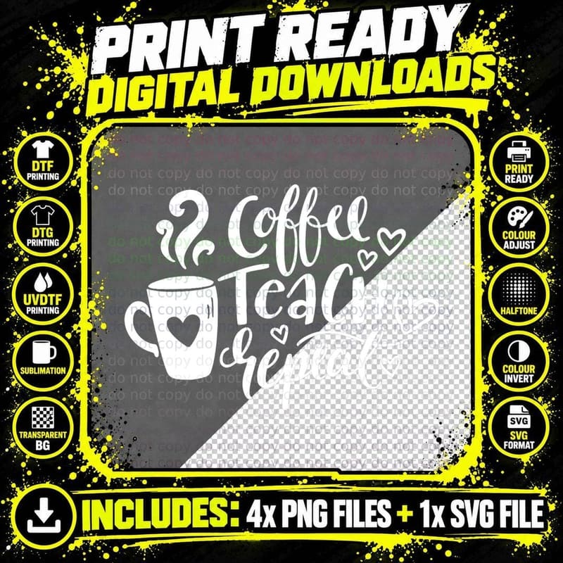 Coffee Teach Repeat Teacher Life Teacher Love Saying Png SVG Digital Bundle