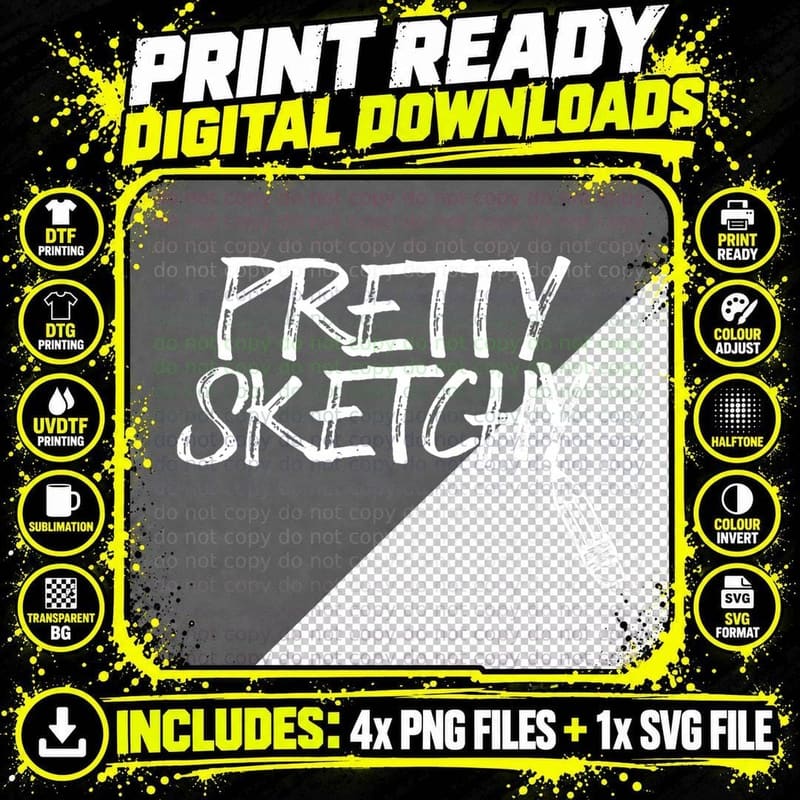 Colored Pencils Art Pretty Sketchy - Artist Art Teacher Png SVG Digital Bundle