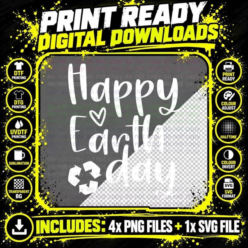 Cool 52th Planet Anniversary World Teacher Happy Earth Png SVG Digital Bundle