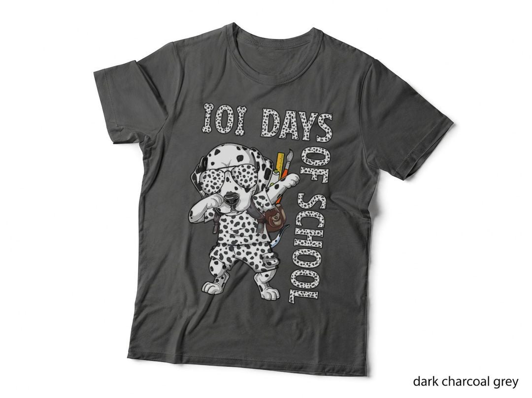 Dabbing 101 Days School Dalmatian Student or Teacher Boy Kid, Work Gift T-Shirt