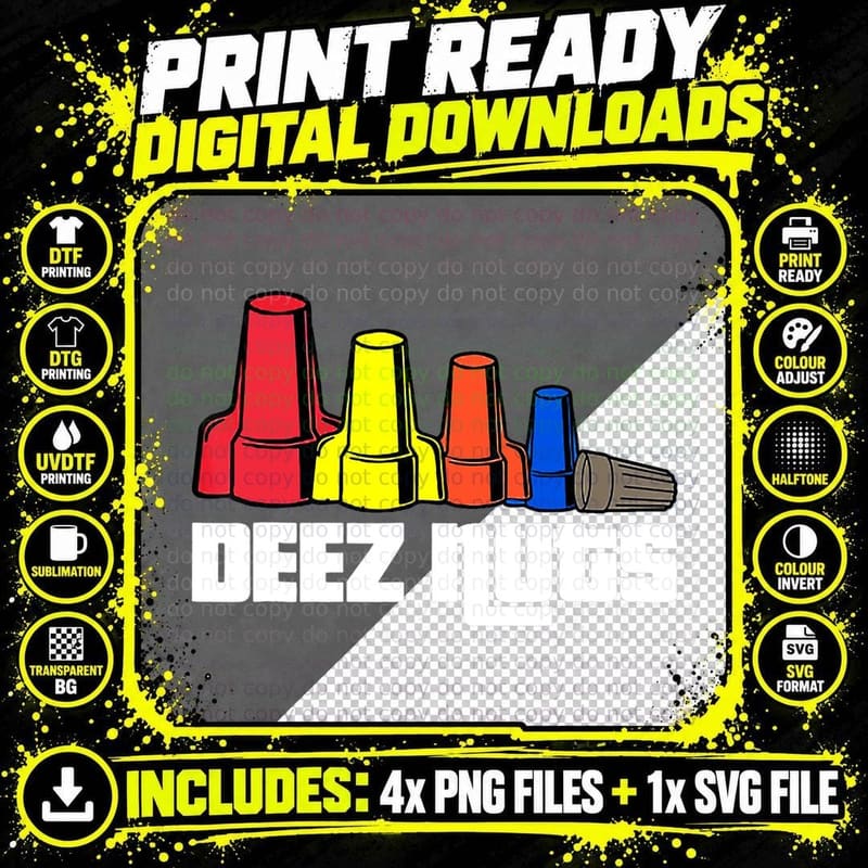 Deez Nuts Electrician Funny Shirt for Men & Women Gift Png SVG Digital Bundle