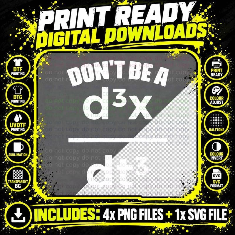 Don't Be a Jerk Math Physics Mathematical Equation Png SVG Digital Bundle