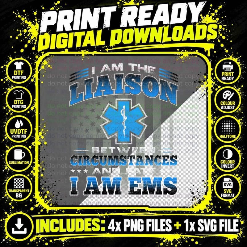 EMT Emergency Medical Technician Paramedic EMS Gift Png SVG Digital Bundle
