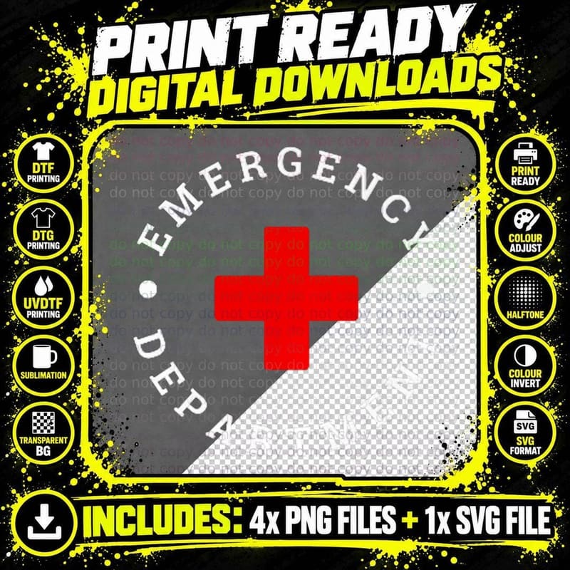 Emergency Department - Trauma - ER Nurse Appreciation Png SVG Digital Bundle