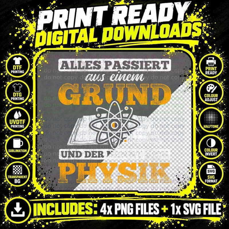 Everything Happens from One Reason Physics Teacher Png SVG Digital Bundle