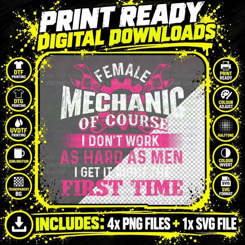 Female Mechanic - Aircraft Plane Lover Airplane Png SVG Digital Bundle