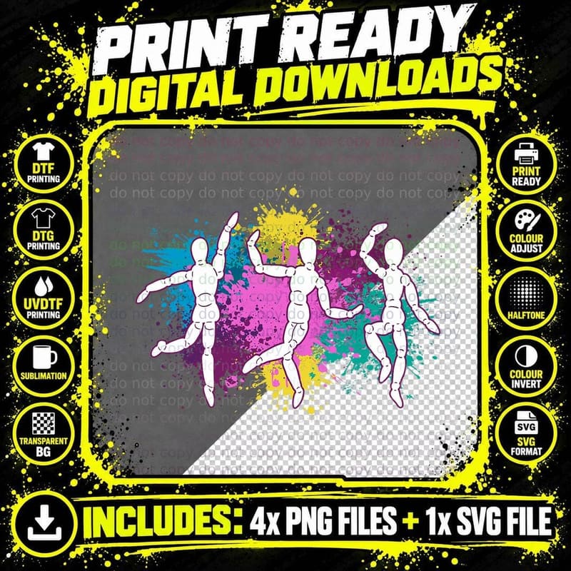 Funny Art Teacher Artist Paint Splatter Painters for Png SVG Digital Bundle