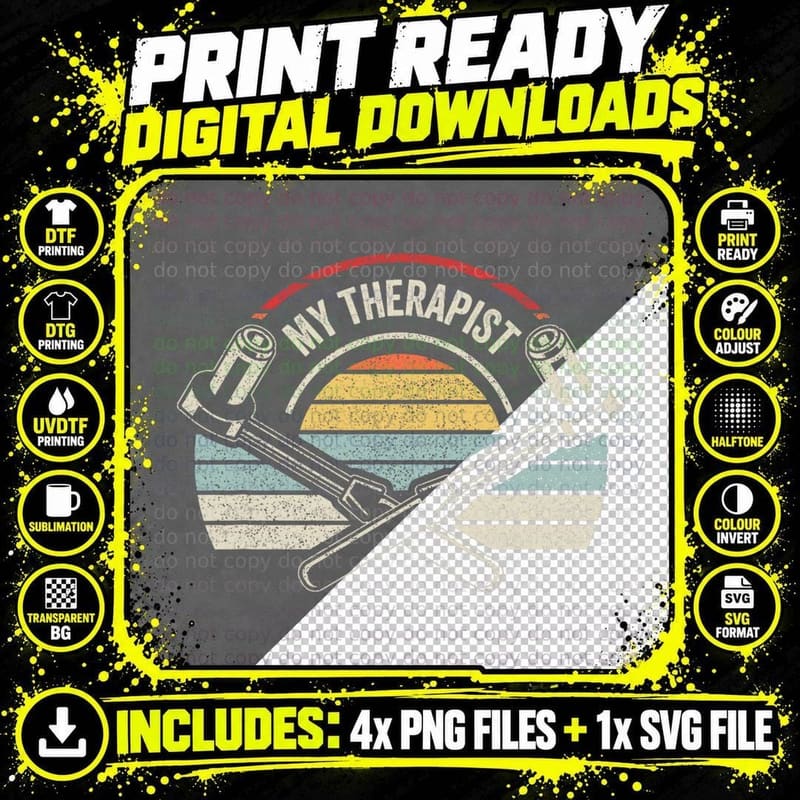 Funny Car Auto Racing Mechanic My Therapist Socket Png SVG Digital Bundle