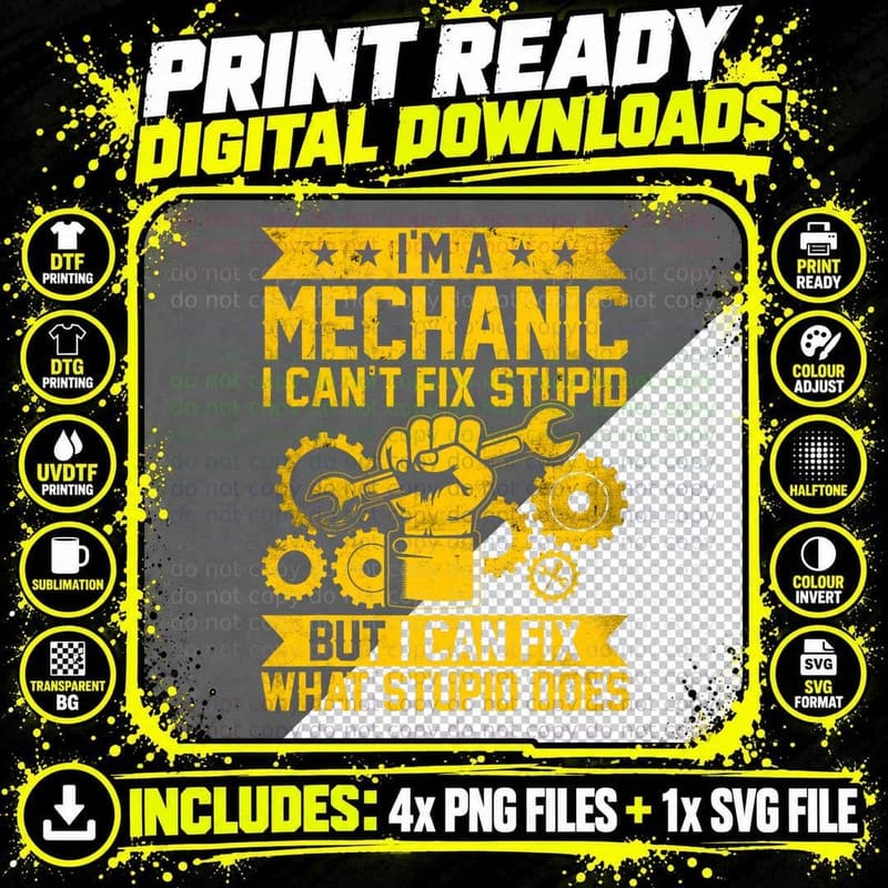 Funny Car Mechanic Engineer Men Women Kids Auto Mechanic Png SVG Digital Bundle
