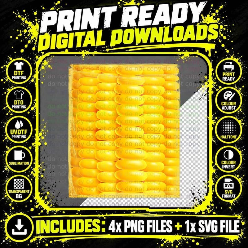 Funny Corn Costume Farmer Vegetarians Corn Pop Lover Png SVG Digital Bundle