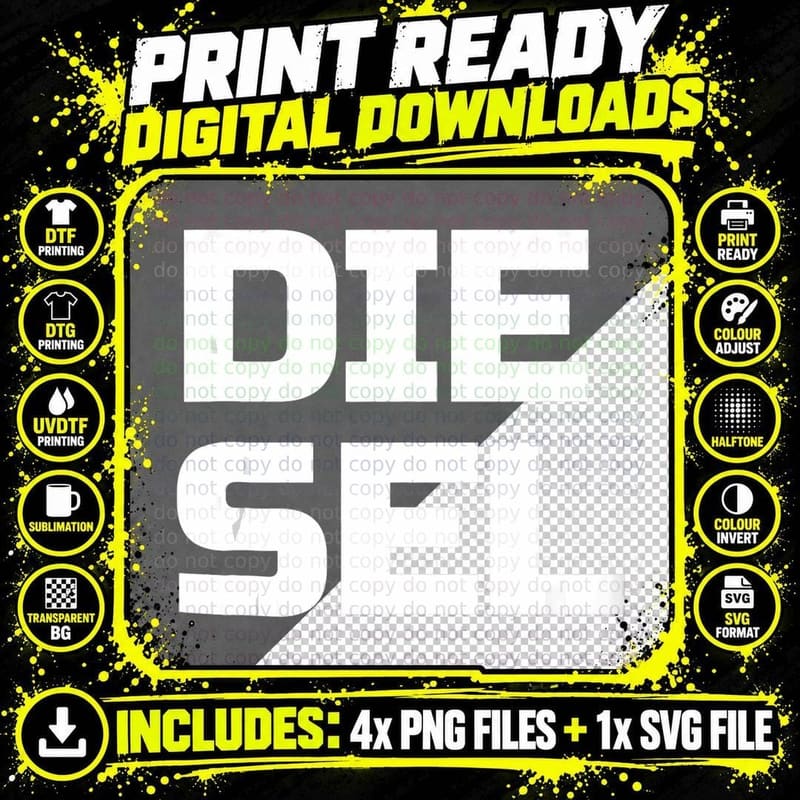 Funny Diesel Mens Diesel Power Mechanic Turbo Life Png SVG Digital Bundle