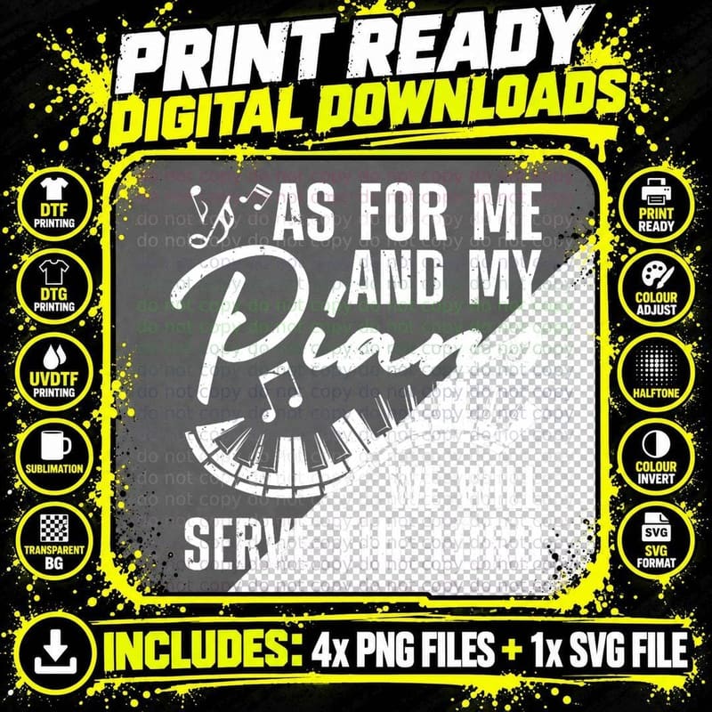 Funny Piano Player Art for Men Women Pianist Piano Png SVG Digital Bundle