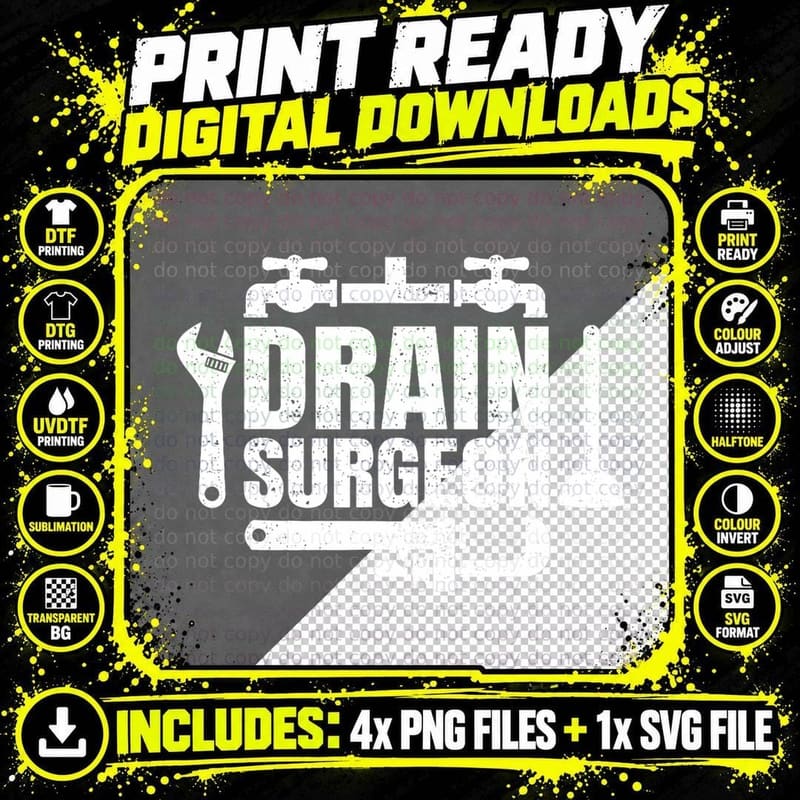 Funny Plumbing Art Men Women Master Plumber Plumbing Png SVG Digital Bundle