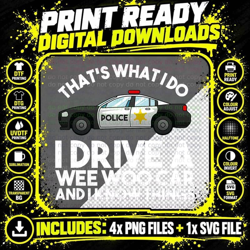 Funny Police Officer Gift for Cop Law Enforcement Men Png SVG Digital Bundle