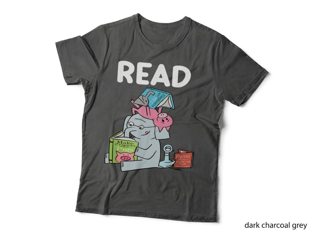 Funny Teacher Library Read Book Club Piggie Elephant Pigeons T-Shirt