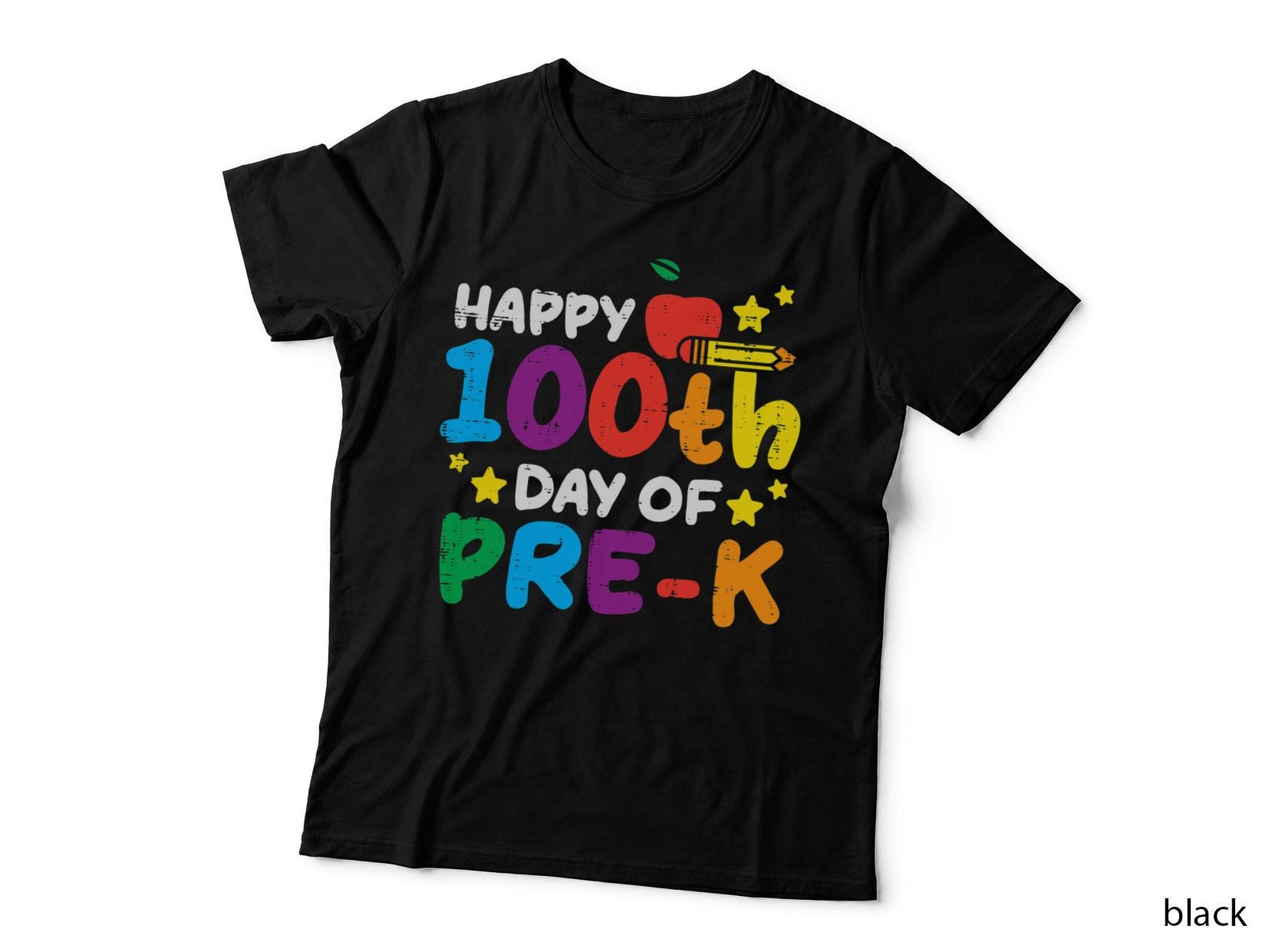 Happy 100th Day of Pre K Apple 100 Days School Teacher Gift T-Shirt