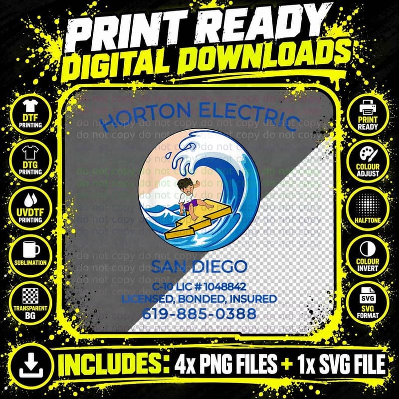 Horton Electric Electrical Electrician Best Business Png SVG Digital Bundle