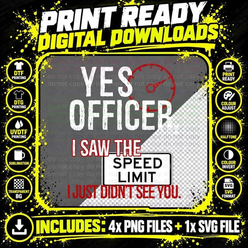 Humor Driver Police T-Shirt Mechanic Gift Car Mechanics Png SVG Digital Bundle