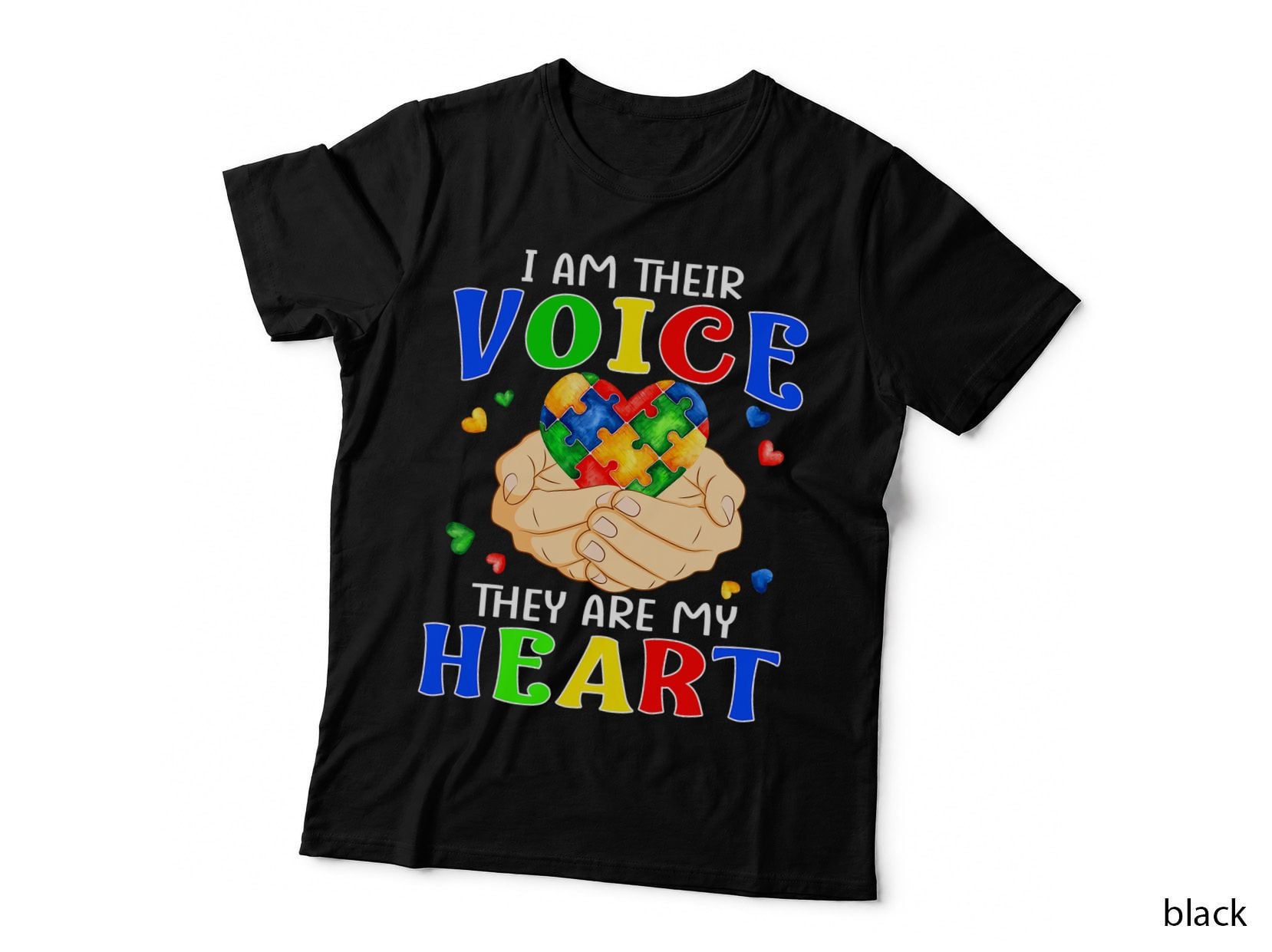 I Am Their Voice They Are My Heart Autism Awareness Teacher T-Shirt
