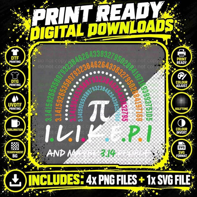 I Like and Maybe 3 People March 14th Math Teacher Pi Day Png SVG Digital Bundle