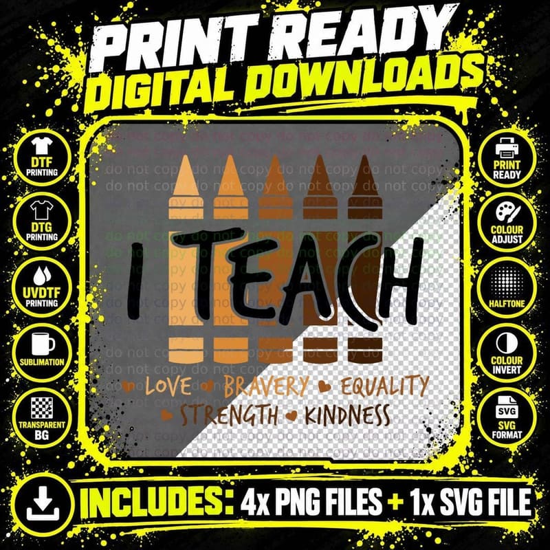 I Teach Black History Month Melanin Afro African Teacher Png SVG Digital Bundle
