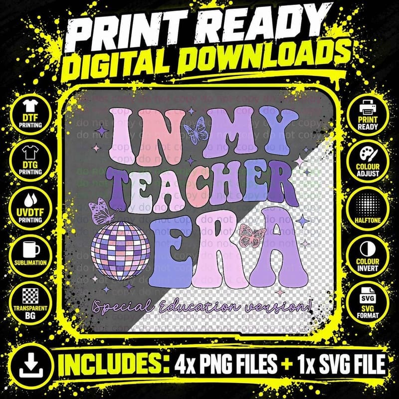 In My Teacher Era Special Education Version Sped Teacher Png SVG Digital Bundle