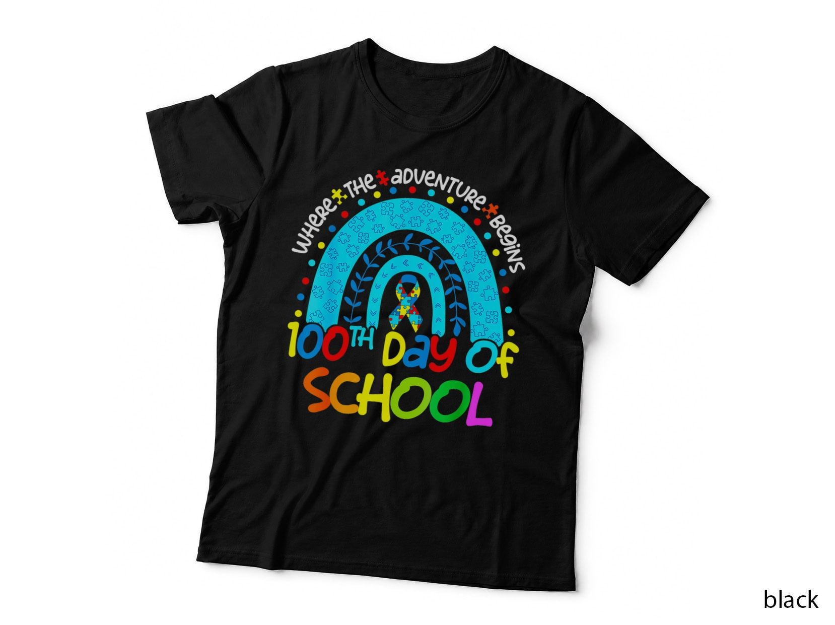 Kids 100th Day of School Teacher Autism Awareness Valentines T-Shirt