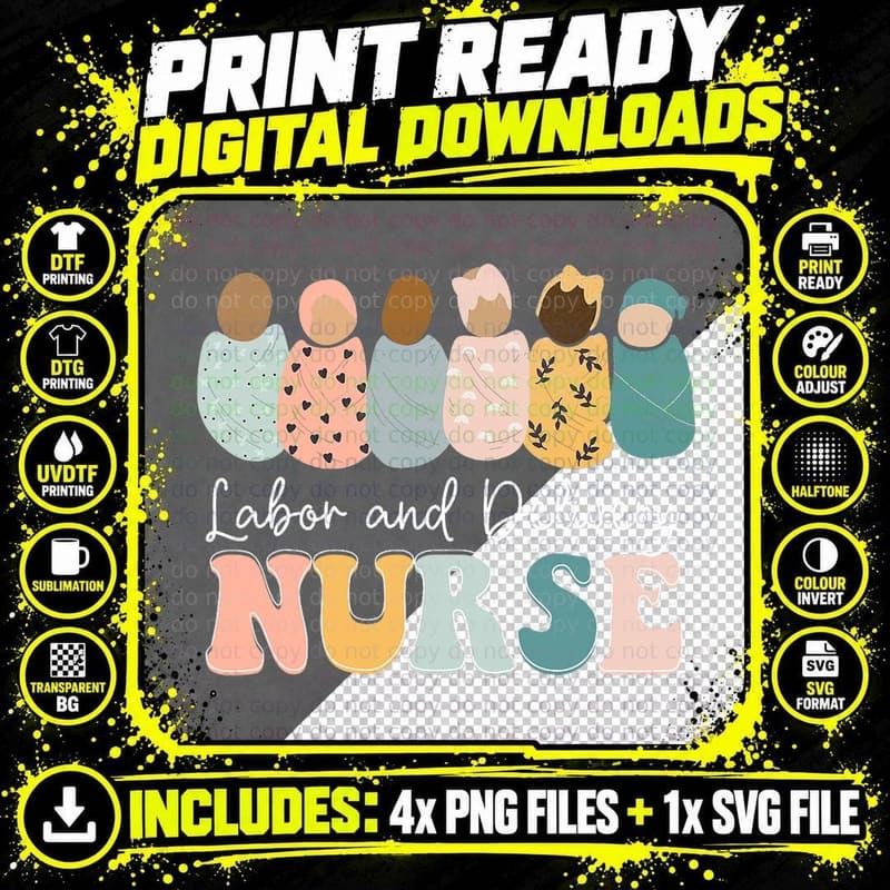 L&d Nurse Labor and Delivery Nursing Nurse Week T-Shirt Png SVG Digital Bundle