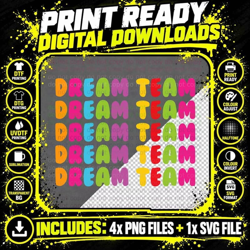 Last Day of School Back to School Dream Team Teacher Png SVG Digital Bundle