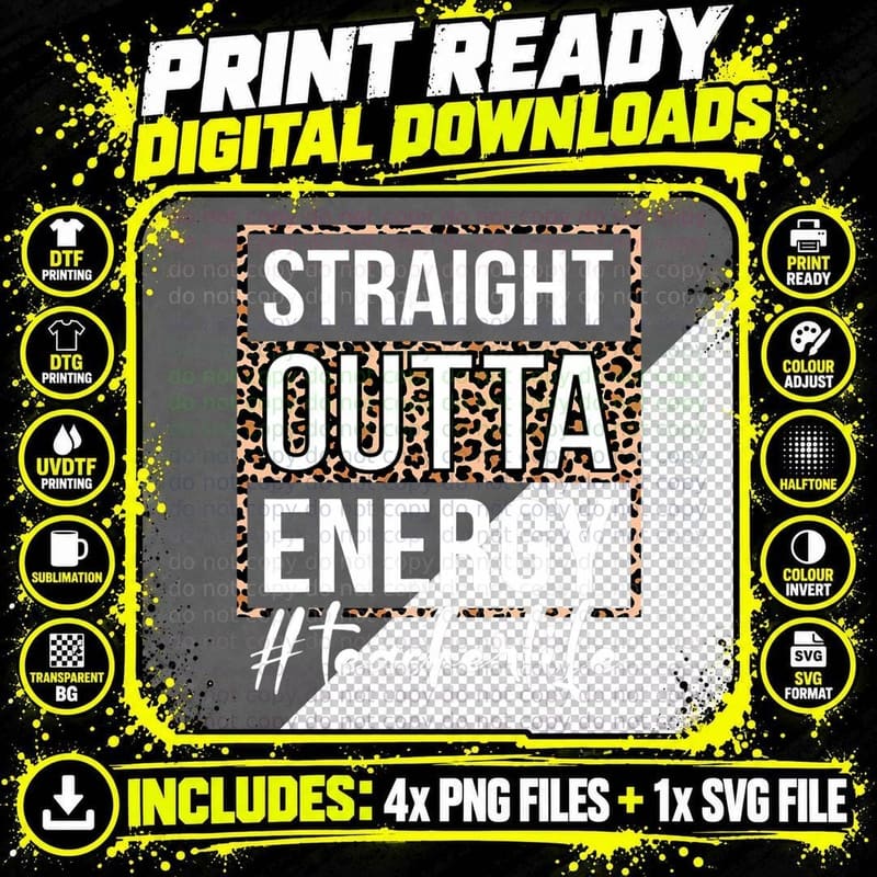 Last Day of School Gift Straight Outta Energy Teacher Png SVG Digital Bundle