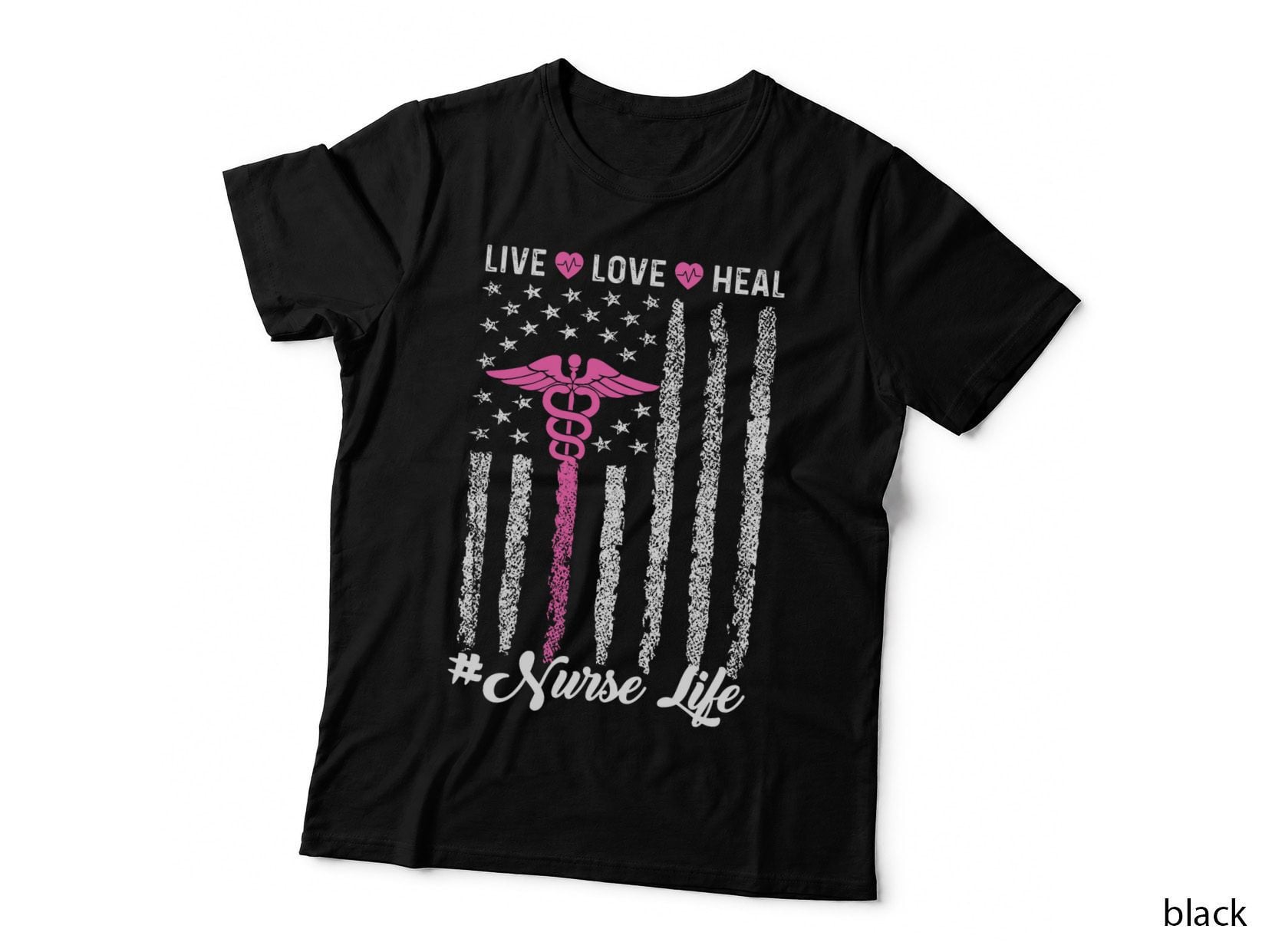 Live Love Heal America Heart Nurse Life T-Shirt