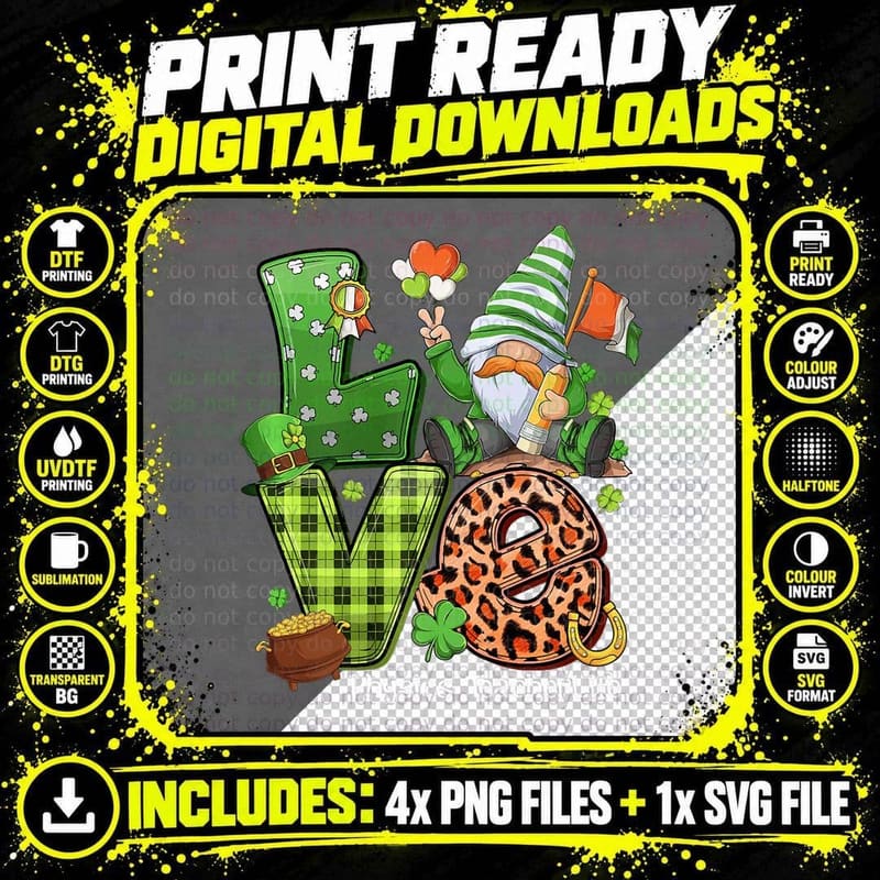 Love Physics Teacher Life Gnomes St Patricks Day Png SVG Digital Bundle