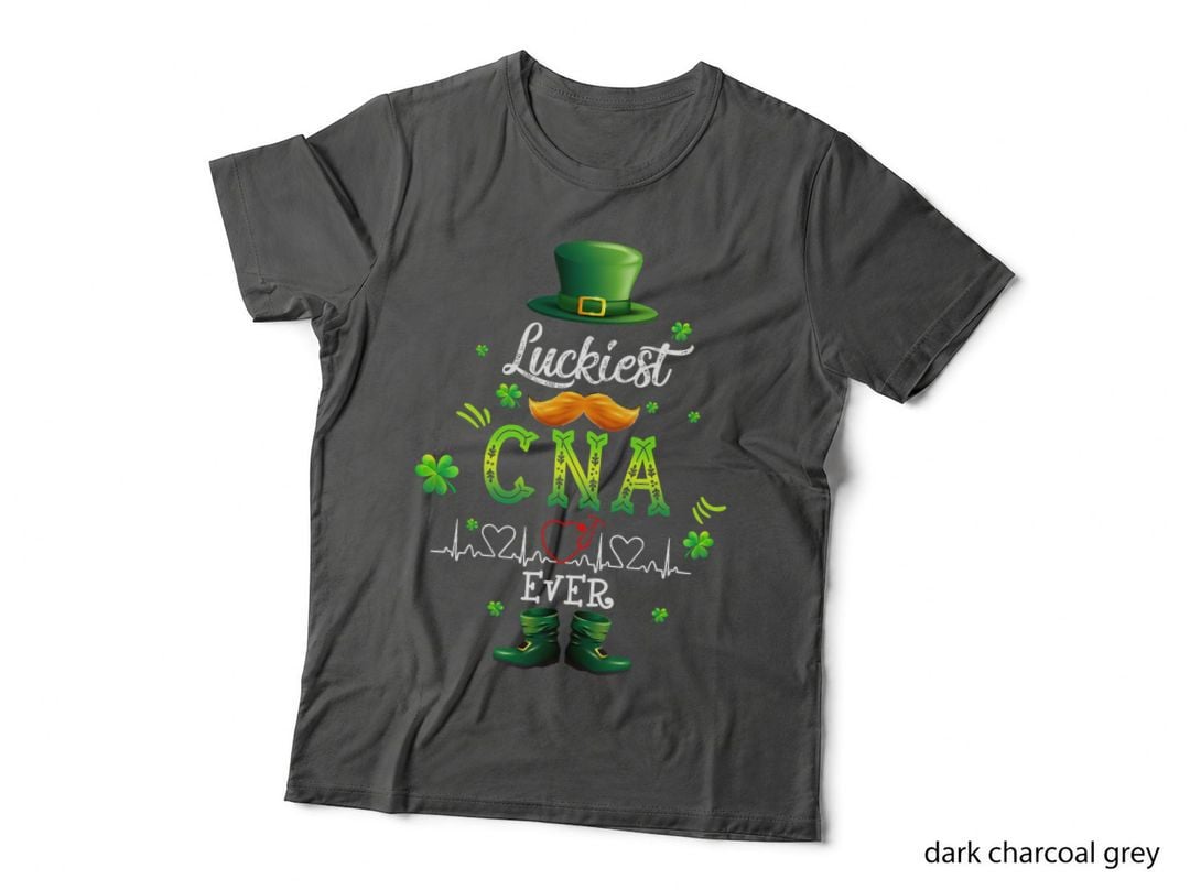 Luckiest CNA Nurse Ever Shamrock Top Hat St Patricks Day T-Shirt