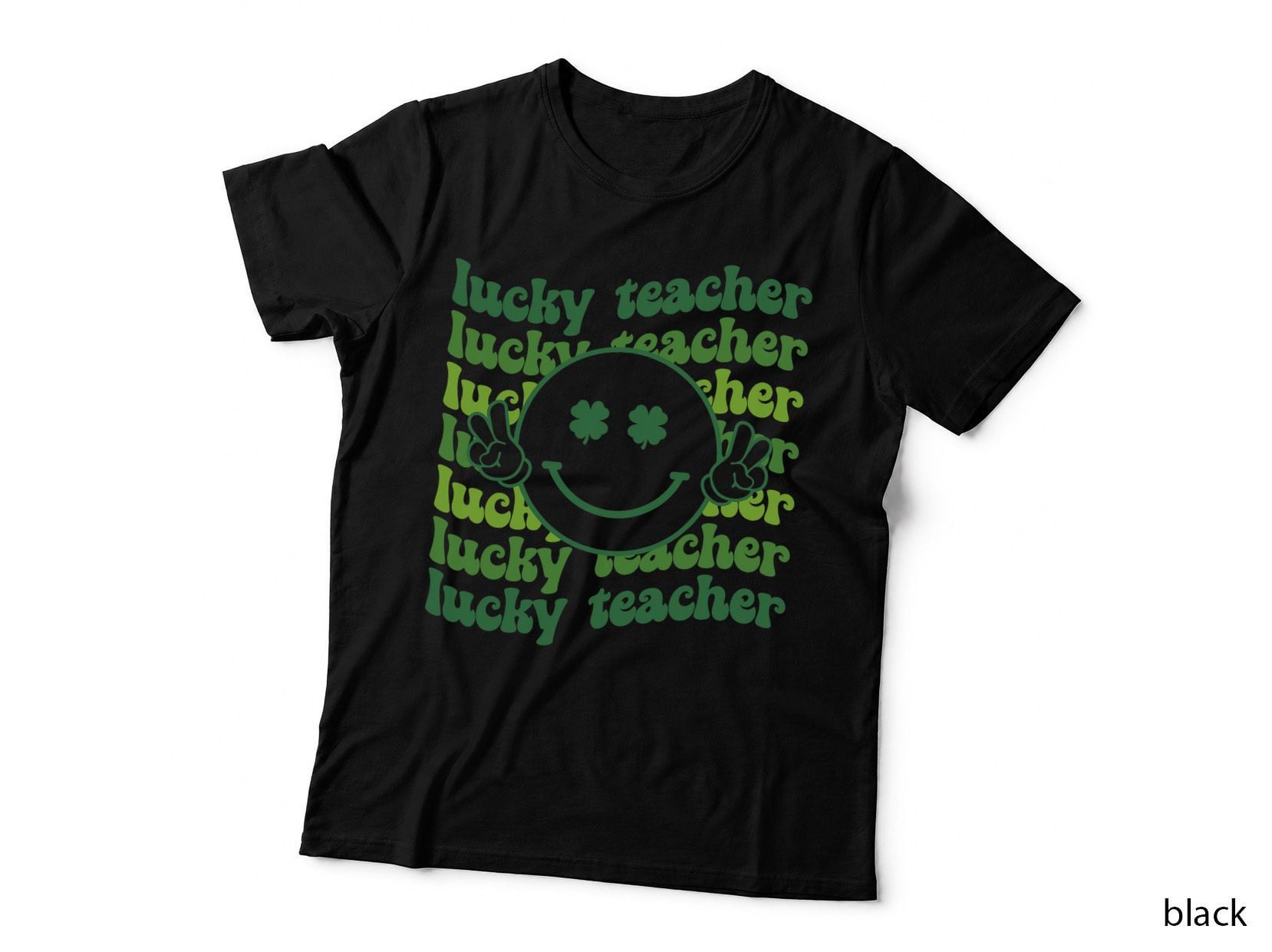 Lucky Teacher Retro Groovy Saint Patrick's Day Funny Irish T-Shirt