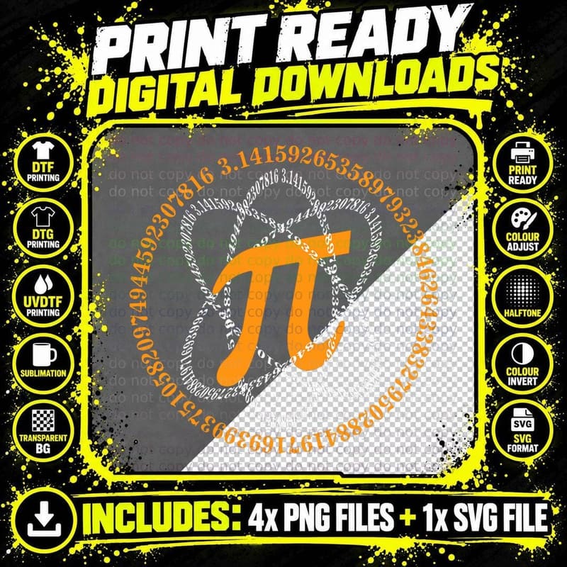 Math Pi Shirt Atom Pi Symbol Pi Day Science Math Teacher Png SVG Digital Bundle