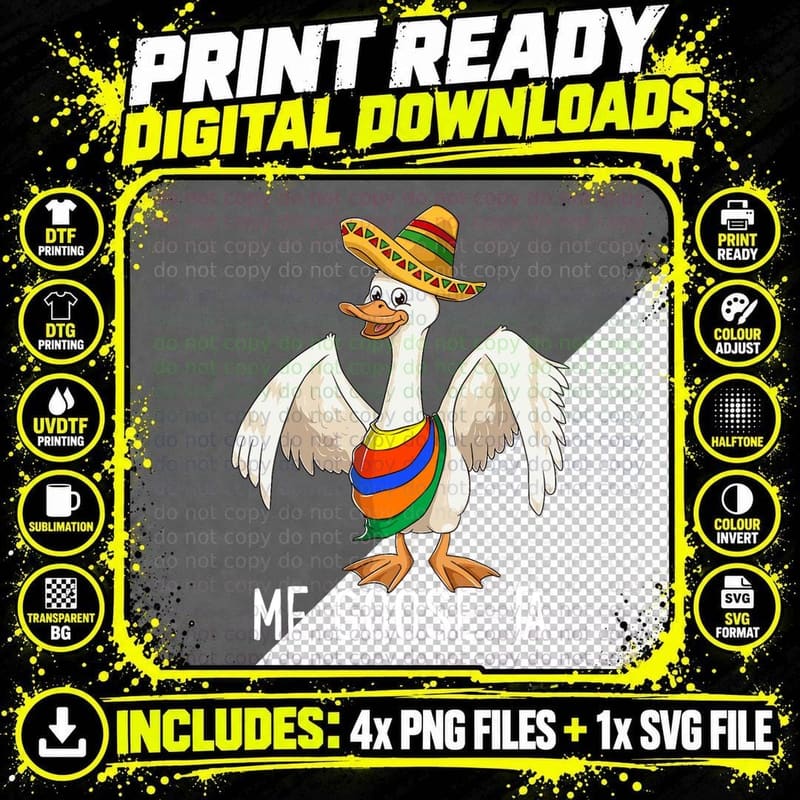 Me Goose Ta Funny Mexican Spanish Me Gusta Farmer Goose Png SVG Digital Bundle