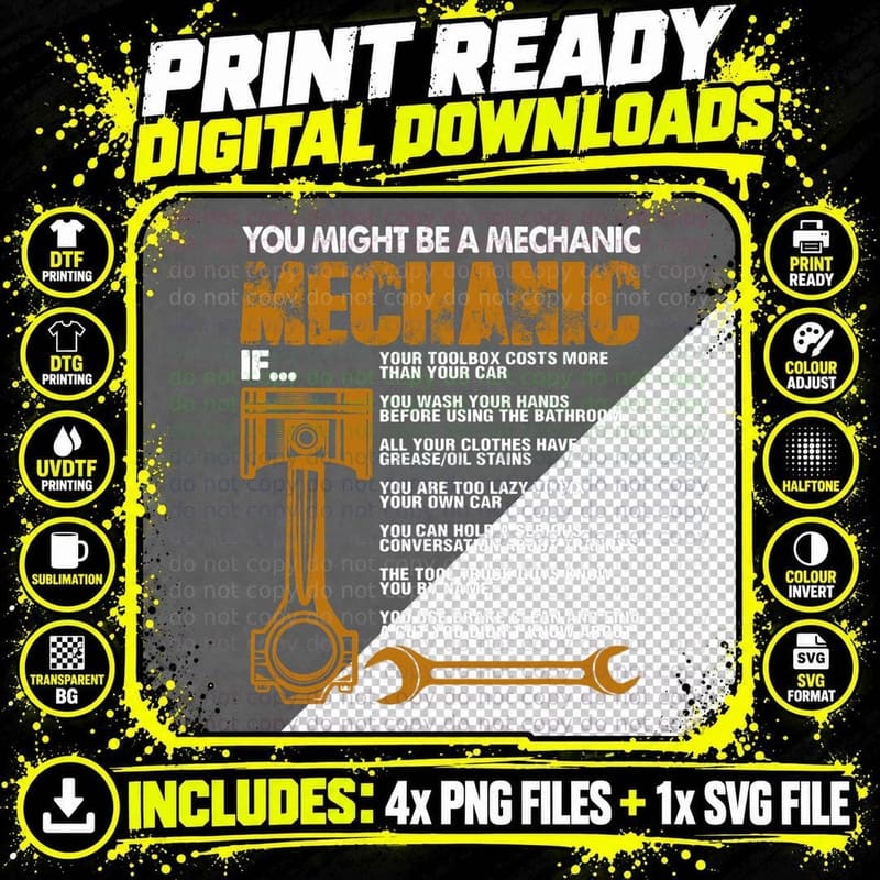 Mechanic Facts - Funny Diesel Mechanic T-Shirt Png SVG Digital Bundle