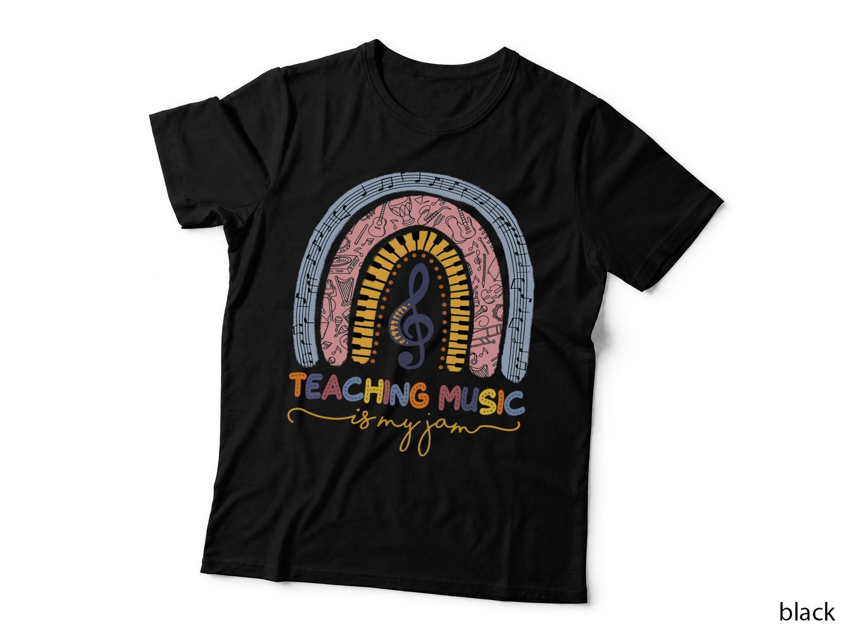 Musical Teacher Teaching Music Is My Jam Rainbow T-Shirt