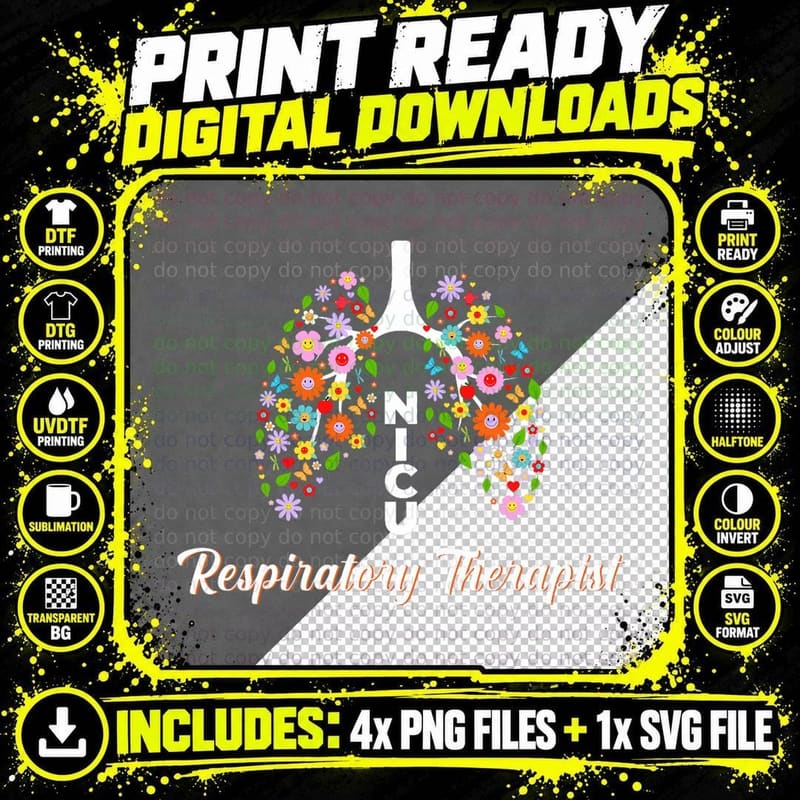 NICU Respiratory Therapist RT Nurse Squad Nurse Life Png SVG Digital Bundle