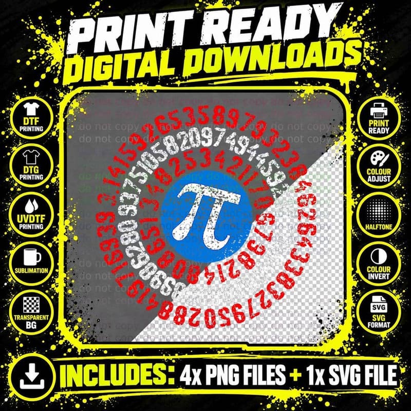 Nope Pi Day Funny Face Mask Teacher Student Quarantine Png SVG Digital Bundle