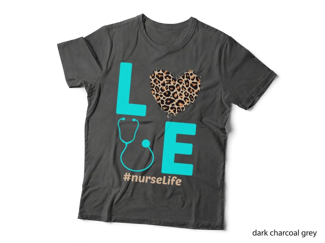 Nurse Life RN LPN CNA School Cheetah Heart Leopard Hopeful T-Shirt